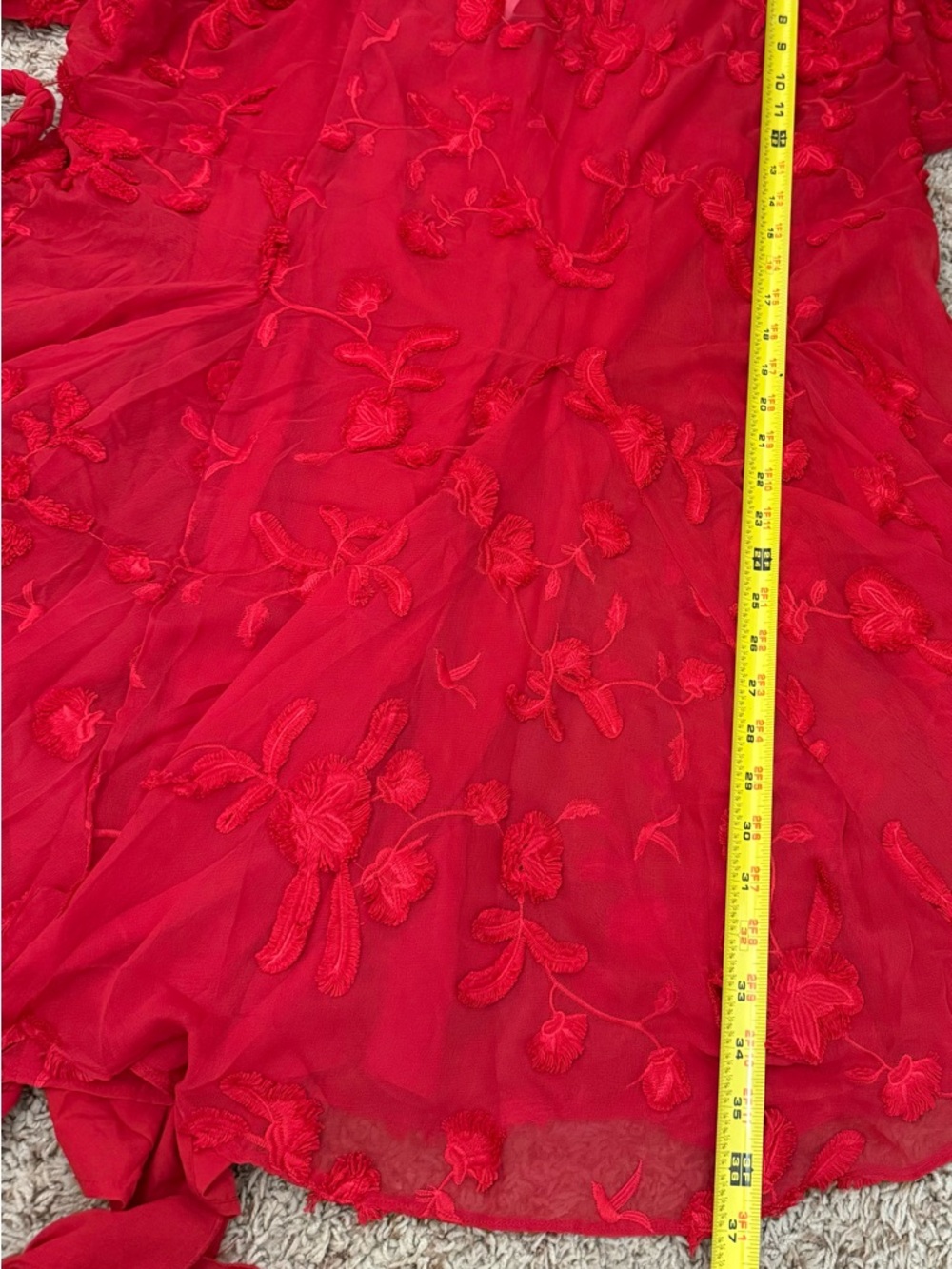 Anthropologie Mare Mare Red Amal Textured Mini Dress Size Large - Picture 14 of 15